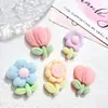Accesorios de Resina DIY al por Mayor Pegamento Crema Funda para Teléfono Móvil Material Hecho a Mano Terciopelo Color Gelatina Flor de Girasol Tulipán