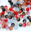 Cuentas de Jade de Vidrio Roto, Joyería con Grietas de Hielo, Pulsera, Collar, Accesorios con Cuentas, Cuentas Redondas, Cuentas de Flor Rota, Cristal con Grietas de Hielo