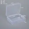Caixa retangular transparente de plástico PP, caixa para embalagem de itens pequenos, organizador de miçangas, caixa de armazenamento de joias, caixa de armazenamento de ferragens