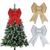 Decoração de Natal para Ano Novo Transfronteiriço Árvore de Natal Vermelho Dourado Prata Lantejoulas Laço Acessórios Decoração Presentes de Natal