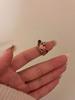 Nuevo anillo de cuentas hecho a mano con piedra natural de corte original estilo chino estilo antiguo sentido avanzado serie Maillard anillo dulce fresco anillo