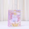Bolsa de Papel Kraft con Estampado de Unicornio de Dibujos Animados Nuevo Rosa Estilo Femenino Bolsa de Embalaje Mochila Regalo Simple
