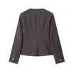 Comercio Exterior Transfronterizo 2026 Primavera Nuevo Estilo Europeo y Americano Moda Femenina Casual Holgado Versátil Cuello Redondo Saco 3046