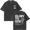 [Lavado Transfronterizo] Camiseta Lavada Glory Moda de Verano para Hombres y Mujeres Cruz