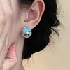 Pendientes Ovalados de Perla con Goteo de Aceite Flor de Aguja Plateada, Estilo Corte Vintage, Pendientes Exquisitos y Elegantes, Lujo Ligero y Sensación de Alta Gama