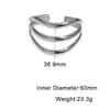 Pulsera Abierta Minimalista de Acero Inoxidable de Alta Gama Transfronteriza con Diseño Único y Audaz, Pulsera Geométrica de Acero de Titanio para Mujer