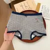 Estilo British Academy Algodón Puro Entrepierna Extendida Antibacteriana Cómodos Transpirables para Niñas Ropa Interior para Mujeres Jóvenes Calzones de Algodón Puro con Forma de Oso