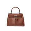 Bolsa Kelly Vintage de Couro Genuíno com Bolso Duplo Grande Capacidade Bolsa de Mão Versátil Bolsa para o Dia a Dia Bolsa de Ombro Único Transversal 2026