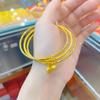 Pulsera Vietnam Shajin Sansheng III Marca Fu Le Zi Dos Shihuan Pulsera de Tres Círculos Combinable Pulsera de Círculo Fino no se desvanece