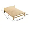 Cama dobrável de madeira maciça pura para uso doméstico, cama de solteiro para escritório e canteiro de obras, cama de cochilo para apartamentos de aluguel duplo, cama de madeira maciça sem necessidade de instalação