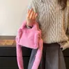 Otoño e Invierno Nuevo 2024 Moda Bolso de Hombro para Mujer Bolso de Mano de Felpa Estilo Occidental Simple Bolso Cruzado Texturizado