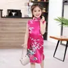 Cheongsam Rojo Clásico para Niñas Ropa de Presentación Día del Niño Pavo Estilo Chino Año Nuevo Ropa para Niños Ropa de Presentación Primavera y Verano