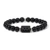 Pulseras de Cristal Negro Brillante con los Doce Signos del Zodíaco, Modelo Nuevo Transfronterizo para Hombres y Mujeres, Estilo Pareja Regalo de Cumpleaños, Venta al por Mayor Transfronteriza en Europa y América
