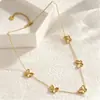 Collar Láser de Mariposa Dorada Que No Se Desvanece, Popular Collar de Nicho Transfronterizo de Oro de 18 Quilates para Mujer, Collar Dopamina para Clavícula