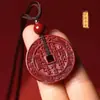 Colgante de cinabrio, arena dorada púrpura, amuleto del año del zodiaco dragón, colgante de moneda de dinero Shangui natural auténtico, cinabrio