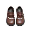 Zapatos de Cuero para Niñas 2026 Primavera y Otoño Estilo Nuevo Lazo Suela Suave Zapatos Casuales Versátiles y Elegantes Estilo Academia Británica Planos