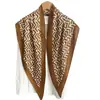 Pañuelo triangular retro geométrico estilo coreano JM, pañuelo decorativo artístico versátil, pañuelo de cintura, pañuelo de seda para mujer, tacto de alta gama