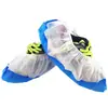 Cobre-sapatos Descartável PPPE Respirável Impermeável à Prova de Poeira Não Tecido Semi-Revestido Azul e Branco Espessado Resistente ao Desgaste Antiderrapante para Uso Externo
