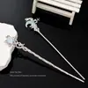 Novo Pente de Cabelo Prateado Estilo Chinês com Pedra da Lua Estrela e Lua para Mulheres, Acessório de Cabelo de Alta Qualidade para Penteados de Coque