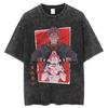 Camiseta Vintage de Algodón para Hombre Estampado de Anime Japonés Oversize Streetwear