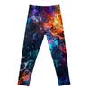 Amazon Roupa Infantil Transfronteiriça Europeia e Americana Leggings de Yoga com Estampa Digital 3D Calças Esportivas Galáxia Estrela Cósmica