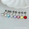 Disco de aleación de titanio F136 incrustado con uña de lengüeta de diamante checo, uña de labio, uña de hueso de oreja, piercing de bola de titanio G23