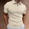 Camisa Polo Masculina Comércio Exterior Transfronteiriço Verão Cor Sólida Manga Curta Camiseta Lel Caimento Casual Top Roupa Masculina Europeia e Americana