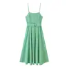 Z Estilo Europeo Transfronterizo 2026 Nueva Moda Elegante Temperamento Mujer Venta al por Mayor Vestido Midi de Tirantes Rayado 7536309