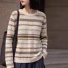 Suéter de Tricô Fino Liso com Gola Redonda, Manga Longa, Jacquard Vazado, Base para Mulher, Coleção Outono/Inverno 2026