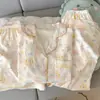 Pijama de Gaze de Algodão com Bojo para Mulheres Modelo Dachshund 2026 Novo Conjunto de Três Peças para Primavera, Outono e Verão