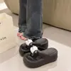 Chanclas de Perrito Lindas para Mujer Verano Ropa de Exterior 2023 Nuevas Sandalias con Tira para el Dedo del Pie Antideslizantes Suela Gruesa que Aumenta la Altura para Playa y Arena