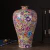 Vaso de Flores Esmaltado Cerâmico Jingdezhen Chinês para Casa Sala de Estar Entrada Enfeites de Vaso Decorações Artesanais