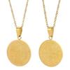 Marca da moda personalizada aço inoxidável padre fé pingente redondo joia retro masculino titânio aço colar atacado feminino