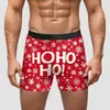 Aliexpress Amazon Regalo Navideño Transfronterizo Año Nuevo Ropa Interior para Hombre Pantalones Cortos de Seda de Leche de Cintura Media Alta Elásticos Transpirables