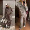 DestacadoYuran 26 Nueva Colección de Principios de Otoño: Conjunto de Sudadera Fina de Punto con Capucha de Modal y Polar de Algodón y Pantalones de Aire