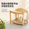 Cama para gato con alfombrilla refrescante de verano, cama para gato con tumbona y alfombrilla refrescante de doble capa, rascador para gatos resistente al desgaste, cama para gato de sisal de doble capa integrada