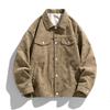 Abrigo de solapa de pana de otoño para hombre, chaqueta informal de talla grande, de moda para jóvenes y mediana edad, fabricantes de prendas de vestir exteriores