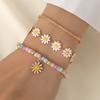 Fuente Transfronteriza Pulsera Apilada de Flor de Girasol Estilo Ins para Mujer Cadena de Oruga Flash Personalizada Pulsera con Goteo de Aceite
