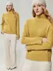 100% cachemira, nueva colección otoño 2026, suéter de cachemira para mujer con estampado floral, cuello semialto y puños divididos, perfecto como capa base