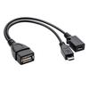 Cable de datos OTG al por mayor con fuente de alimentación Adaptador OTG para smartphone Micro Android Cable adaptador USB OTG