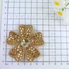 Flor 3D de Pedrería Brillante Flor Completa de Pedrería Tela No Tejida Pedrería Hotfix Flor de Pedrería Accesorios Decoración para Ropa Sombrero Material DIY Accesorios para Ropa