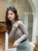 Miershe camisa interior de nueve colores para la piel, cuello medio alto, camisa básica de manga larga delgada para otoño para mujer, camiseta blanca tipo suéter