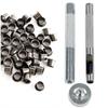 Hebilla de ojal para vaina K 50 juegos de vaina de traje negro gun metal hebilla de aire ojal herramienta de instalación de perforación de remache de cuero para transfronterizo