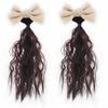 Accesorios para el cabello para niños lazo cola de caballo rizada niñas cabello corto rizado cola de caballo peluca peluca con lazo para niños cola de caballo