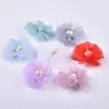 En stock tela seersucker flor DIY hecho a mano coreano 5cm tocado corsage accesorios decorativos para ropa accesorios de flor de gasa