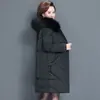 Casaco de algodão de comprimento médio Plus-size 100kg para mulheres de meia-idade e idosas, jaqueta de algodão acolchoada estilo novo para mães, casaco de algodão para outerwear de meia-idade