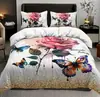 Capa de edredom com estampa digital de borboleta, três peças, transfronteiriça, Amazon, comércio exterior, roupa de cama, têxtil para casa, atacado, entrega em uma peça