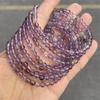 Pulsera de amatista púrpura natural pulsera de gemas naturales translúcidas transfronteriza producto terminado con cuentas redondas DIY Lodolita