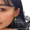 Pendientes con Forma de Calabaza Qijia Versión de Alta Gama Chapados en Oro Rosa de 18 Quilates Pendientes Largos Pendientes de Ágata Roja Tamaño Mediano Lujo Ligero