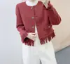 Otoño 2025 Nuevo Diseño de Moda Elegante Estilo Socialité Patchwork Encaje Borla Chaqueta Estilo Chanel 706
